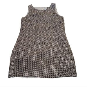 J Crew Womens Dress Sz 8 Black & White Geometric Print Sleeveless Split Back